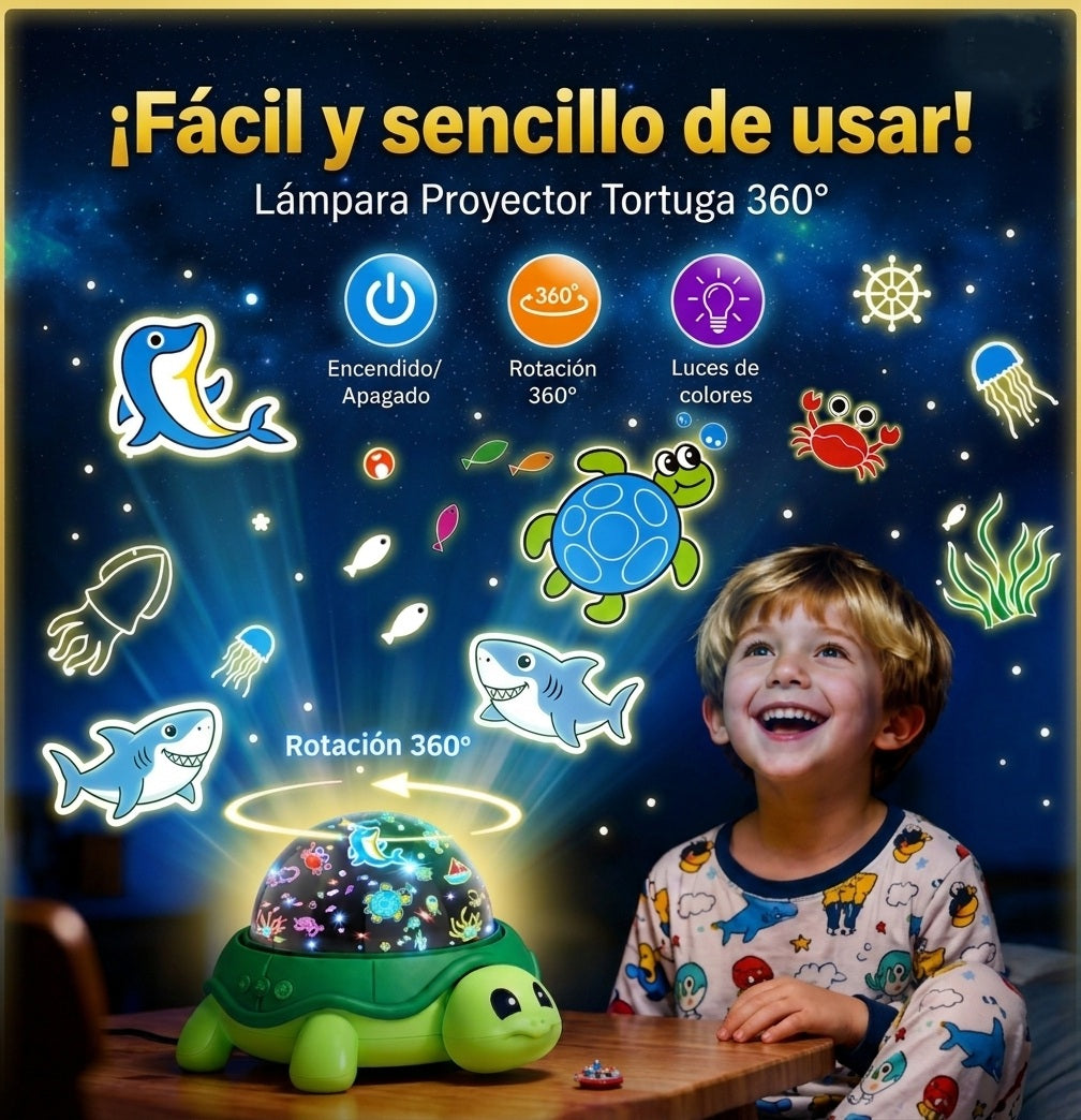 Proyector Tortuga 360° – Luz, Color e Imaginación