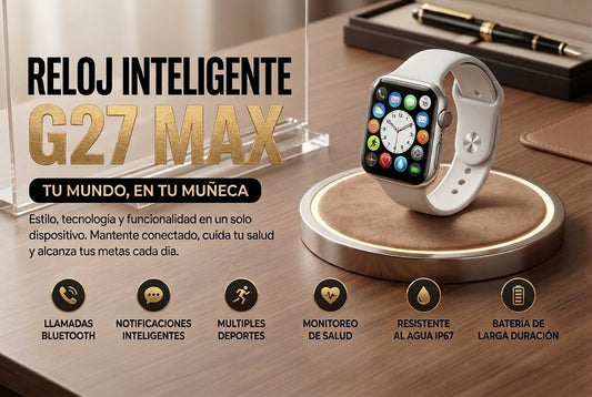 Reloj Inteligente G27 Max con Llamadas Bluetooth, Pantalla HD de 1.9" y Modos Deportivos